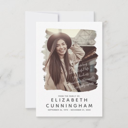 Memorial Simple and Modern Photo Lijst Bedankkaart (Voorkant)