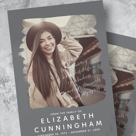 Memorial Simple and Modern Photo Lijst Bedankkaart