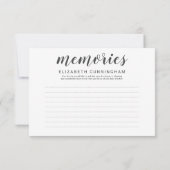 Memorial Simple Cursive Memories Kindly Reply RSVP Kaartje (Achterkant)