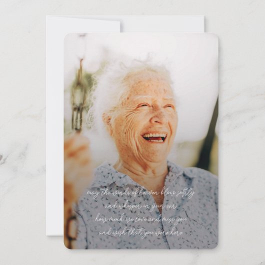 Memorial Simple Forever in ons hart Foto Bedankkaart (Achterkant)