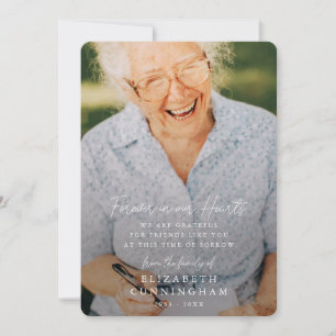 Memorial Simple Forever in ons hart Foto Bedankkaart
