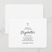 Memorial Simple Gold Cross Bedankkaart (Voorkant / Achterkant)