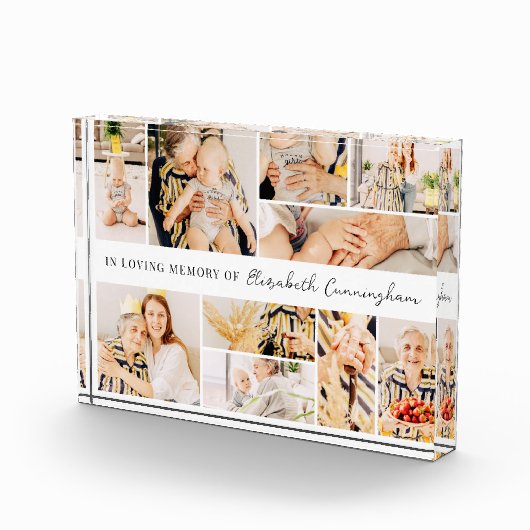 Memorial Simple Minimalist Modern 10 Afbeelding Co Fotoblokken (Rechts)