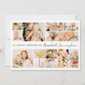 Memorial Simple Minimalist Modern 10 Photo Collage Bedankkaart (Voorkant)