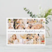 Memorial Simple Minimalist Modern 10 Photo Collage Bedankkaart (Staand voorkant)