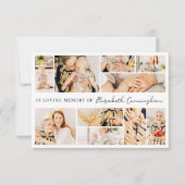 Memorial Simple Minimalist Modern 10 Photo Collage Bedankkaart (Voorkant)