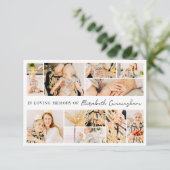 Memorial Simple Minimalist Modern 10 Photo Collage Bedankkaart (Staand voorkant)