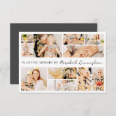 Memorial Simple Minimalist Modern 10 Photo Collage Bedankkaart (Voorkant / Achterkant)