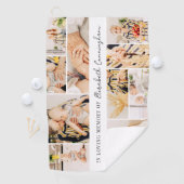 Memorial Simple Minimalist Modern 10 Photo Collage Golfhanddoek (Insitu)