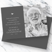 Memorial Simple Minimalist Modern Foto Bedankkaart