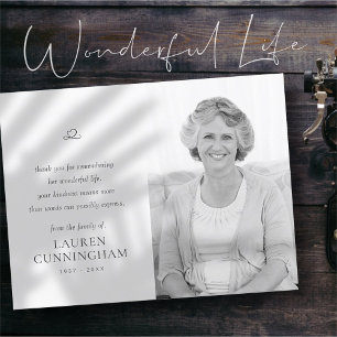 Memorial Simple Minimalist Modern Foto Briefkaart