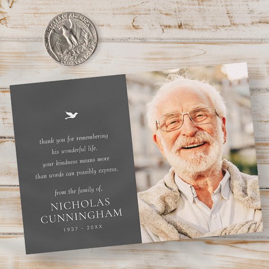 Memorial Simple Minimalist Modern Foto Notitiekaartje