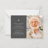 Memorial Simple Minimalist Modern Foto Notitiekaartje (Voorkant)