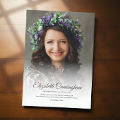 Memorial Simple Modern Classic Photo Bedankkaart