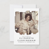 Memorial Simple Modern Lijst Custom Photo Bedankkaart (Voorkant)