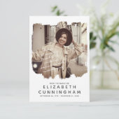 Memorial Simple Modern Lijst Custom Photo Bedankkaart (Staand voorkant)