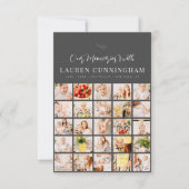 Memorial Simple Modern Minimalist 25 Photo Bedankkaart (Voorkant)