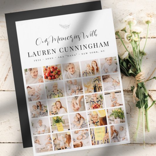 Memorial Simple Modern Minimalist 25 Photo Collage