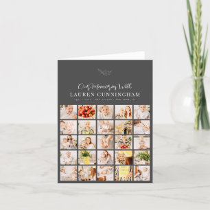 Memorial Simple Modern Minimalist 25 Photo Collage Bedankkaart