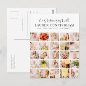 Memorial Simple Modern Minimalist 25 Photo Collage Briefkaart (Voorkant / Achterkant)