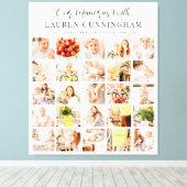 Memorial Simple Modern Minimalist 25 Photo Collage Canvas Afdruk (Insitu (Houten vloer))