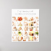 Memorial Simple Modern Minimalist 25 Photo Collage Canvas Afdruk (Voorkant)
