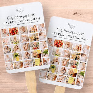 Memorial Simple Modern Minimalist 25 Photo Collage Handwaaier