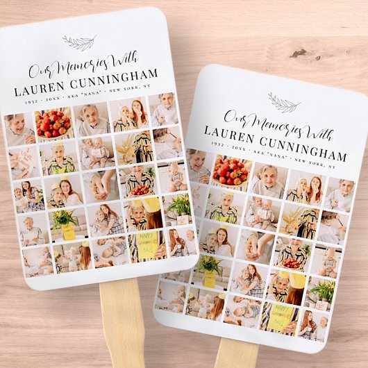 Memorial Simple Modern Minimalist 25 Photo Collage Handwaaier