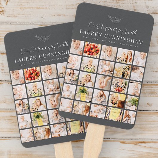 Memorial Simple Modern Minimalist 25 Photo Collage Handwaaier