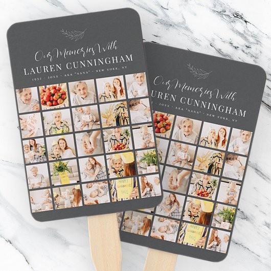 Memorial Simple Modern Minimalist 25 Photo Collage Handwaaier