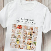 Memorial Simple Modern Minimalist 25 Photo Collage T-shirt