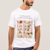 Memorial Simple Modern Minimalist 25 Photo Collage T-shirt (Voorkant)