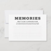 Memorial Simple Moderne Memories Black Ribbon RSVP Kaartje (Achterkant)