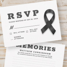 Memorial Simple Moderne Memories Black Ribbon