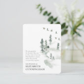 Memorial Simple Waterverf Greenery Pine Forest Bedankkaart (Staand voorkant)