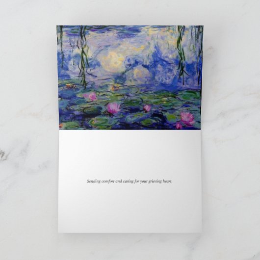 Memorial Sorry voor uw verlies water lelies sympat Kaart (Binnen)