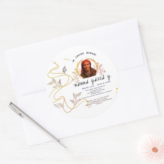Memorial Sticker – Custom Round Design (Envelop)