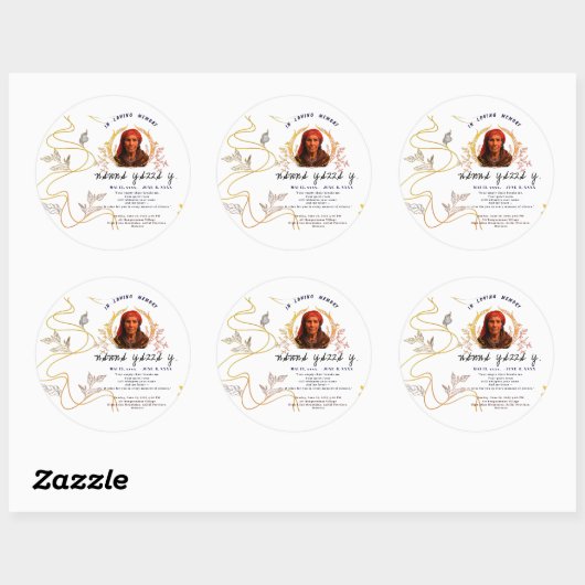 Memorial Sticker – Custom Round Design (Vel)