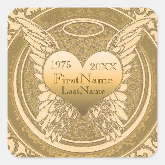 Memorial Sticker | Naam toevoegen |Gold Foil Kijk  (Voorkant)