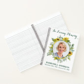 Memorial Sunflower Eucalyptus Funeral Guestbook Notitieboek (Binnen)