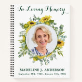 Memorial Sunflower Eucalyptus Funeral Guestbook Notitieboek (Voorkant)