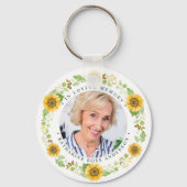 Memorial Sunflower Persoonlijke foto begrafenis Sleutelhanger (Voorkant)