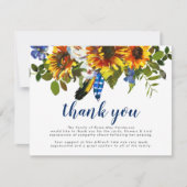 Memorial Sunflowers Funeral Thank You Card Bedankkaart (Voorkant)