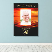 Memorial Sunset Ocean Celebration of Life Photo Canvas Afdruk (Insitu (Houten vloer))