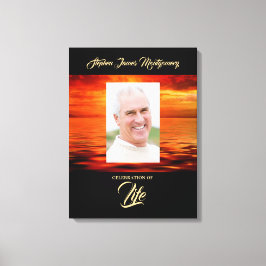 Memorial Sunset Ocean Celebration of Life Photo Canvas Afdruk