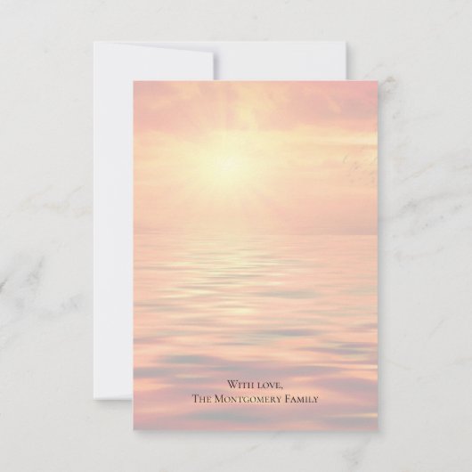 Memorial Sunset Ocean Horizon Bedankkaart (Achterkant)