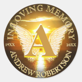 Memorial Sunset Ocean Monogram Ronde Sticker