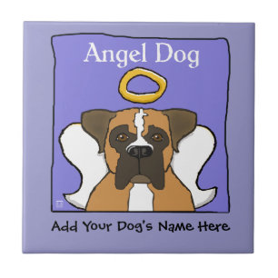 Memorial Sweet Boxer Dog Angel Tegeltje