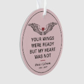 Memorial Sympathia Foto Wings Heart Ornament (voorkant)