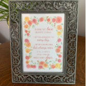 Memorial Sympathia Poem met Rozen Frameable